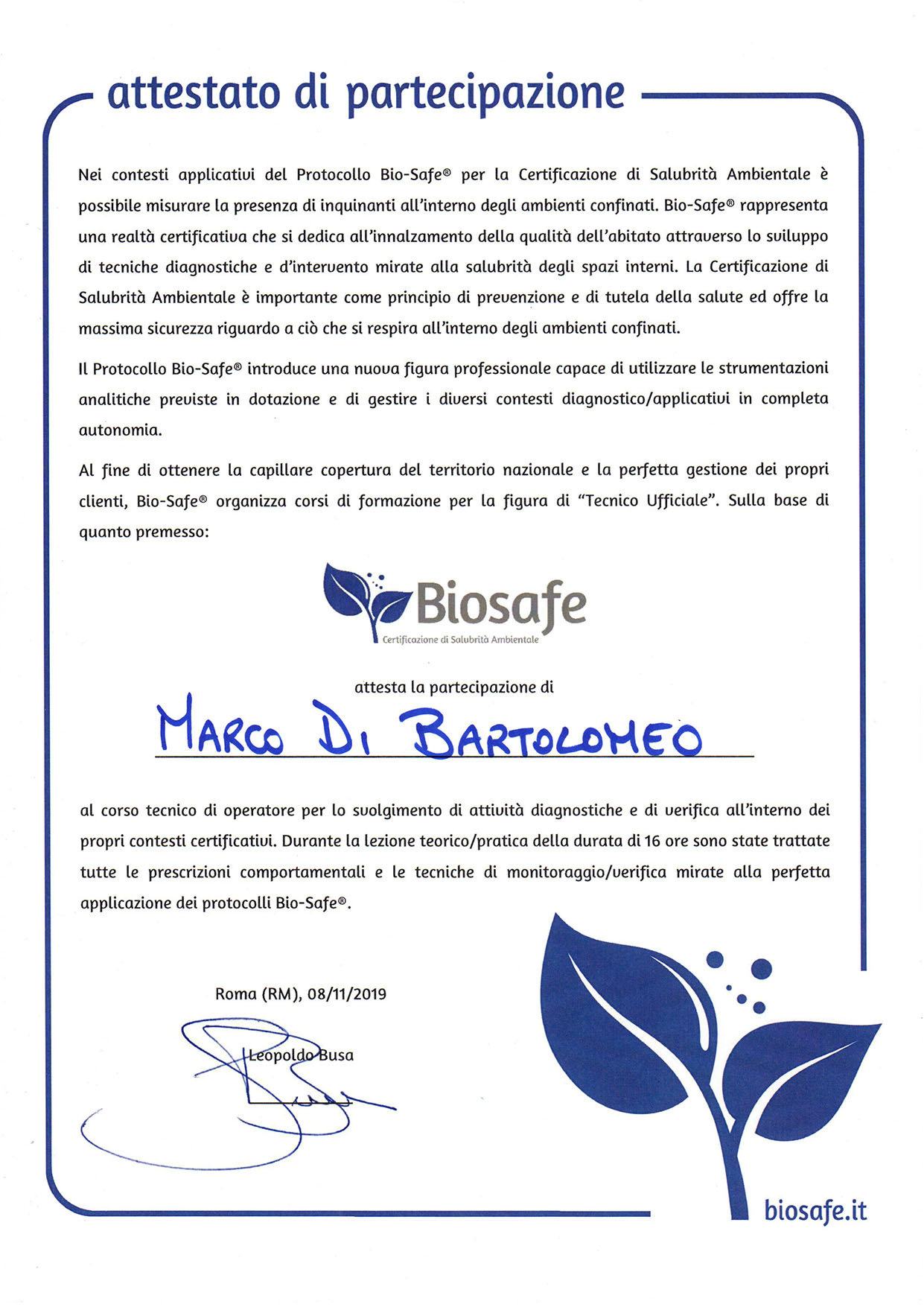 Protocollo di salubrità e qualità dell'aria degli ambienti interni BioSafe in Campania Salerno Napoli Avellino Benevento Baserta