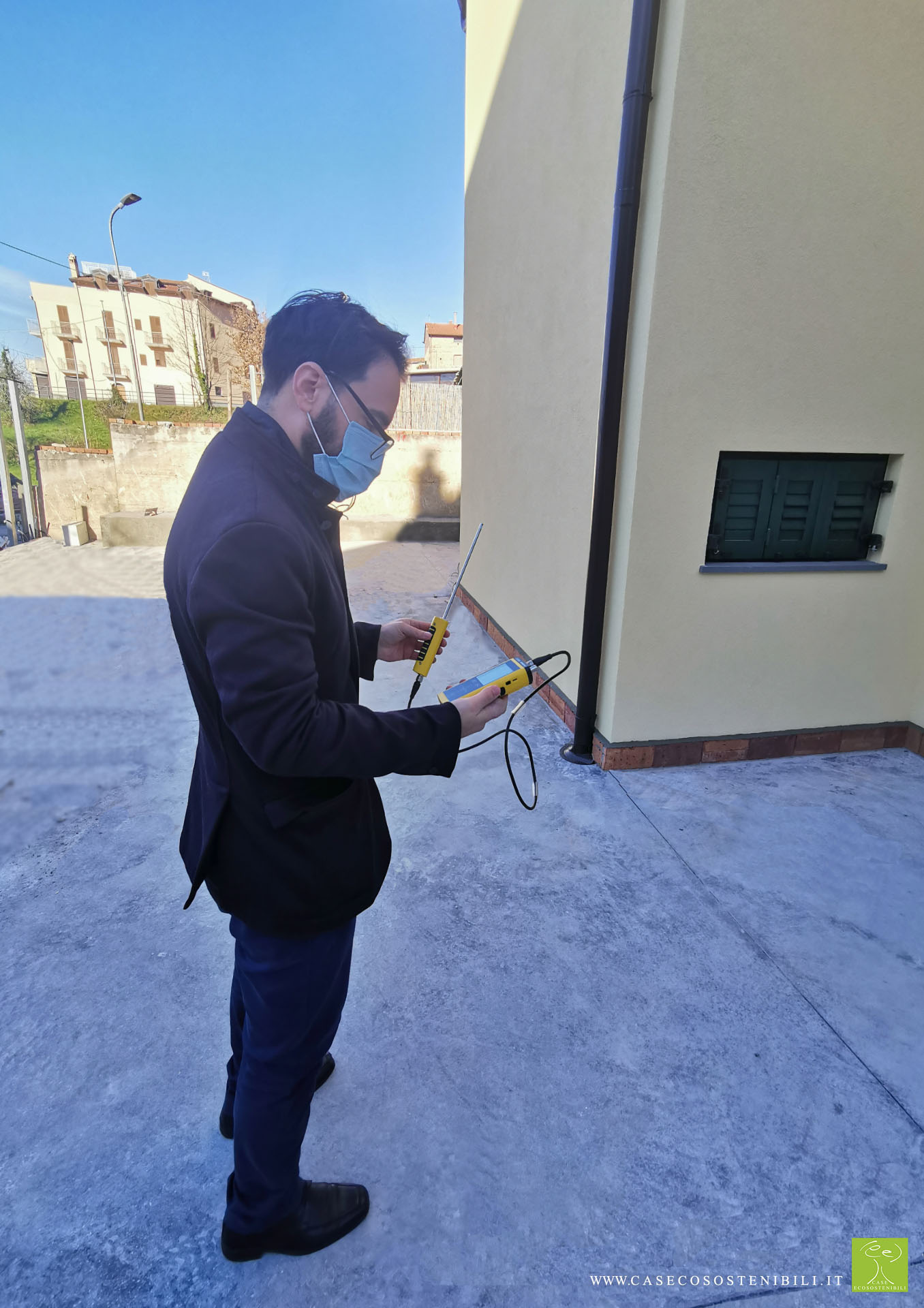 4. Rilievo esterno Blower Door - Test di Tenuta all'aria Certificazione CasaClima GOLD in Campania Provincia di Salerno